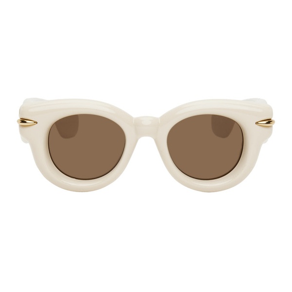 로에베 로에베 LOEWE 오프화이트 Off-White Inflated Round Sunglasses 241677F005032