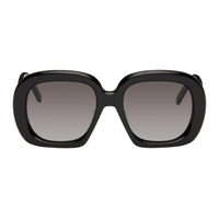 로에베 LOEWE Black Square Halfmoon Sunglasses 241677F005053