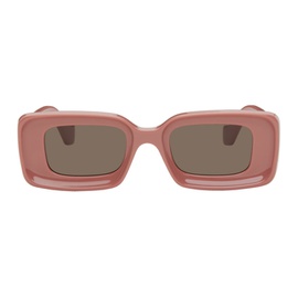 로에베 LOEWE Pink Rectangular Sunglasses 241677F005058