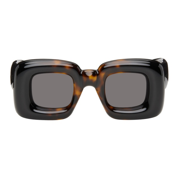 로에베 로에베 LOEWE Tortoiseshell Inflated Rectangular Sunglasses 241677F005060