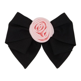 샌디 리앙 Sandy Liang Black & Pink Corsage Bow Hair Clip 241677F018007