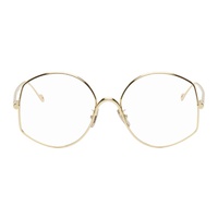 로에베 LOEWE Gold Oversize Glasses 241677M133004