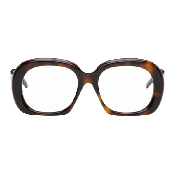 로에베 로에베 LOEWE Brown Curvy Glasses 241677M133008
