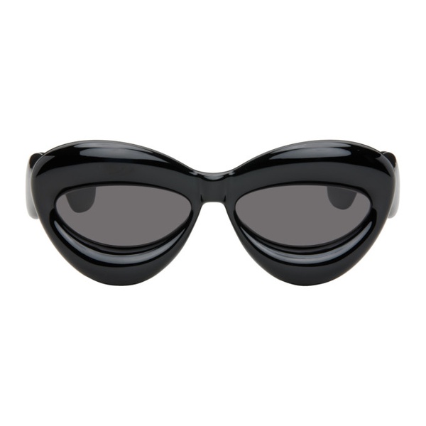 로에베 로에베 LOEWE Black Inflated Cat-Eye Sunglasses 241677M134003