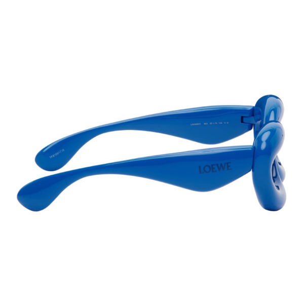 로에베 로에베 LOEWE Blue Inflated Cat-Eye Sunglasses 241677M134004