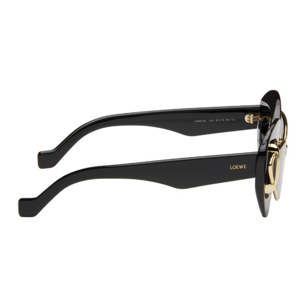 로에베 로에베 LOEWE Black Cateye Double Frame Sunglasses 241677M134022