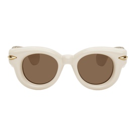 로에베 LOEWE 오프화이트 Off-White Inflated Round Sunglasses 241677M134023