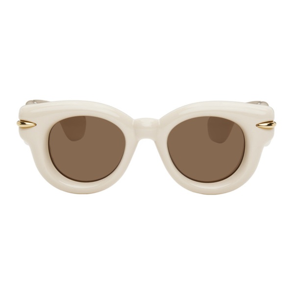 로에베 로에베 LOEWE 오프화이트 Off-White Inflated Round Sunglasses 241677M134023