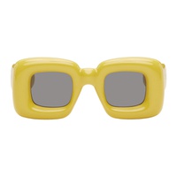 로에베 LOEWE Yellow Inflated Rectangular Sunglasses 241677M134043