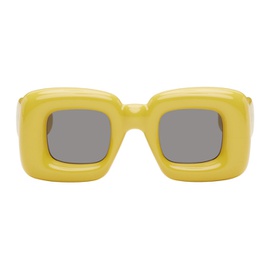 로에베 LOEWE Yellow Inflated Rectangular Sunglasses 241677M134043