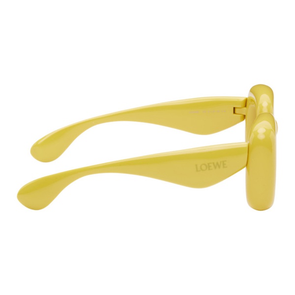 로에베 로에베 LOEWE Yellow Inflated Rectangular Sunglasses 241677M134043