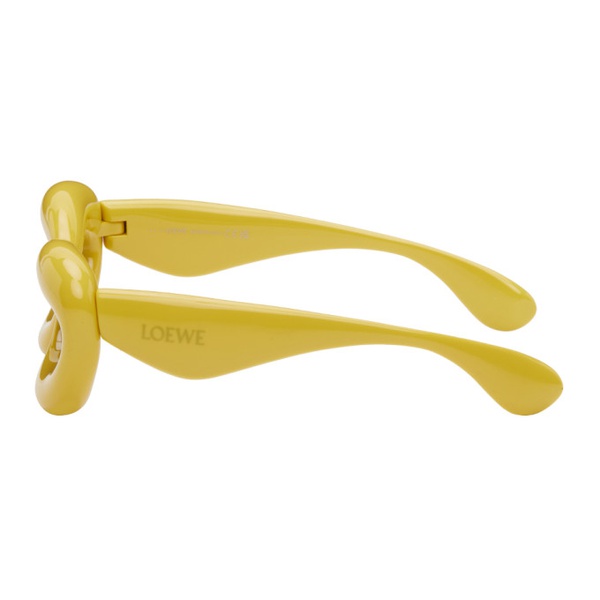로에베 로에베 LOEWE Yellow Inflated Cat-Eye Sunglasses 241677M134044