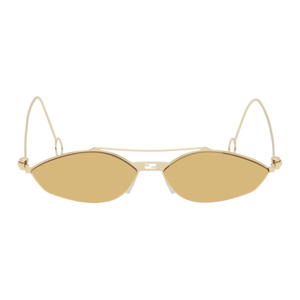 펜디 펜디 Fendi Gold Baguette Sunglasses 241693F005003