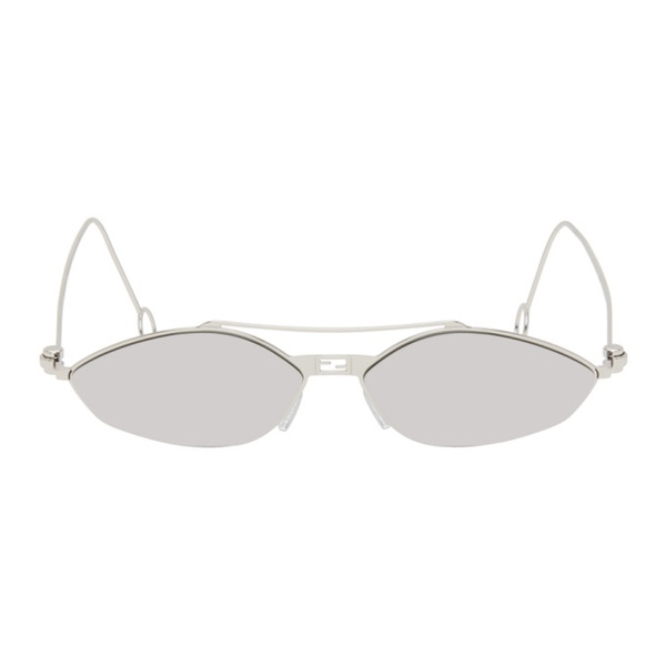펜디 펜디 Fendi Silver Baguette Sunglasses 241693F005004