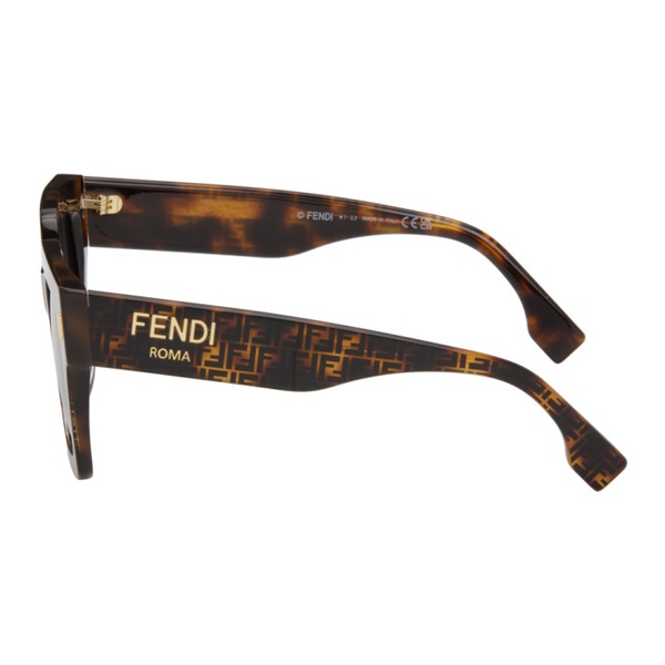 펜디 Tortoiseshell 펜디 Fendi Roma Sunglasses 241693F005034