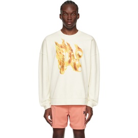팜엔젤스 Palm Angels 오프화이트 Off-White Burning Monogram Sweatshirt 241695M204008