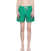 팜엔젤스 Palm Angels Green Paisley Swim Shorts 241695M208003