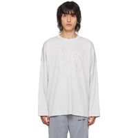 팜엔젤스 Palm Angels Gray Monogram Long Sleeve T-Shirt 241695M213003
