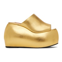 SIMONMILLER Gold Bubble Wedge Heeled Sandals 241708F125003