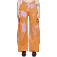 마르케스 알메이다 Marques Almeida Orange & Pink Tie-Dye Boyfriend Jeans 241714F069007