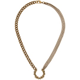 Fred Perry Gold Double Chain Laurel Wreath Necklace 241719M145000