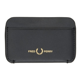 Fred Perry Black Burnished Leather Card Holder 241719M163000