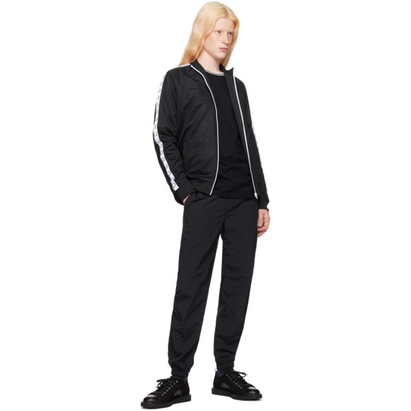  Fred Perry Black Contrast Tape Track Jacket 241719M180001