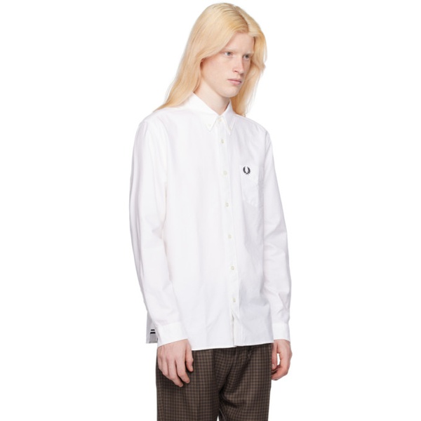  Fred Perry White Embroidered Shirt 241719M192003