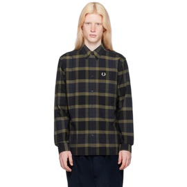 Fred Perry Green & Navy Check Shirt 241719M192006