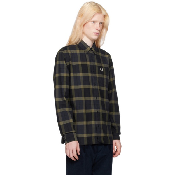  Fred Perry Green & Navy Check Shirt 241719M192006