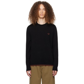 Fred Perry Black Embroidered Sweater 241719M201002