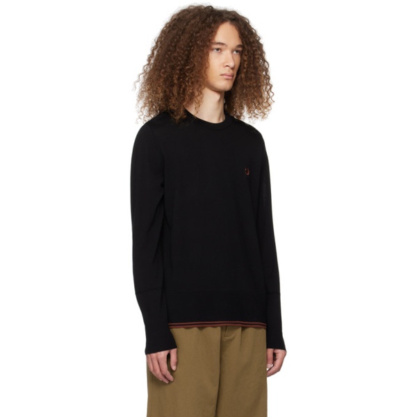  Fred Perry Black Embroidered Sweater 241719M201002