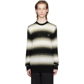 Fred Perry Black & 오프화이트 Off-White Striped Sweater 241719M201007