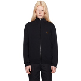 Fred Perry Black Classic Zip Through Cardigan 241719M202004