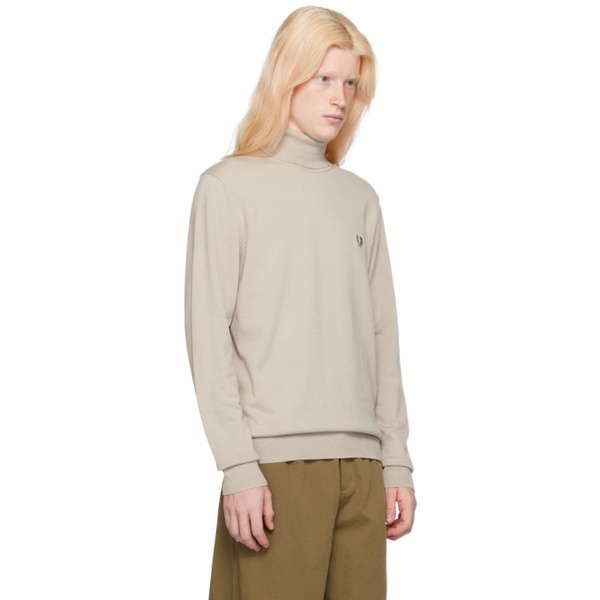 Fred Perry Taupe Embroidered Turtleneck 241719M205000