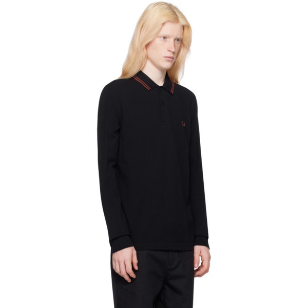  Black The Fred Perry Long Sleeve Polo 241719M212007