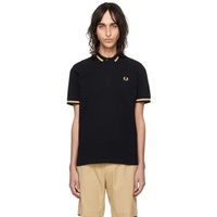 Fred Perry Black Embroidered Polo 241719M212015