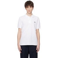 Fred Perry White Embroidered Polo 241719M212017