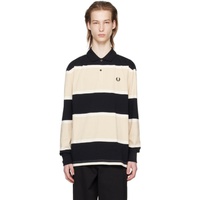 Fred Perry Black & Beige Striped Polo 241719M212028