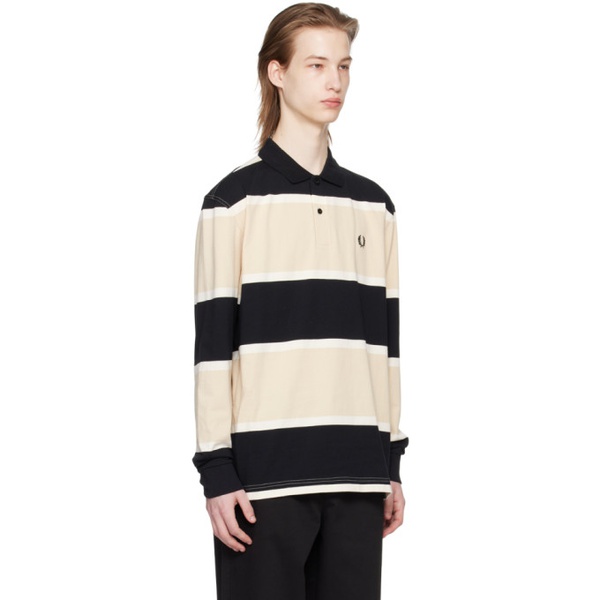  Fred Perry Black & Beige Striped Polo 241719M212028