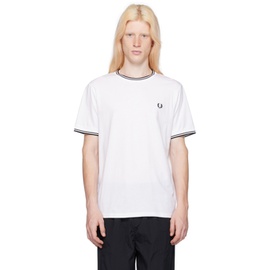 Fred Perry White Twin Tipped T-Shirt 241719M213003
