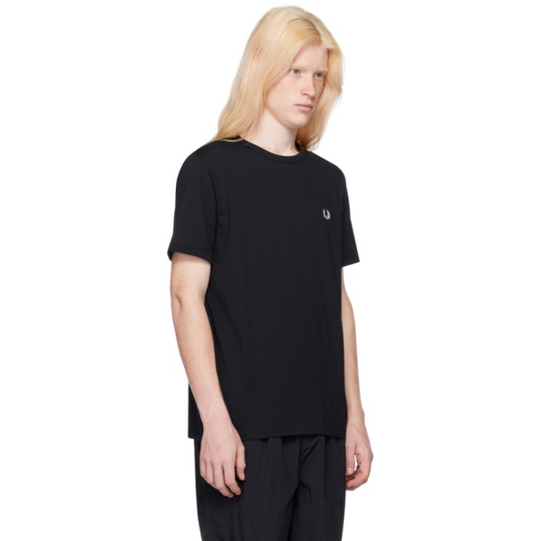  Fred Perry Black Ringer T-Shirt 241719M213004