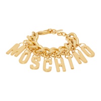 모스키노 Moschino Gold Lettering Charm Bracelet 241720F020000