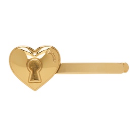 모스키노 Moschino Gold Heart Lock Hair Clip 241720F021003