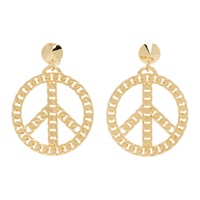 모스키노 Moschino Gold Love & Peace Earrings 241720F022005