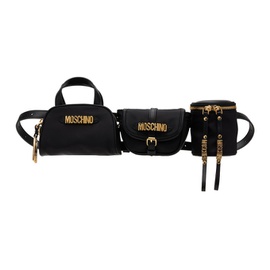 모스키노 Moschino Black Multipockets Belt Bag 241720F045000