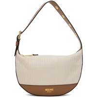 모스키노 Moschino 오프화이트 Off-White & Tan Logo Shoulder Bag 241720F048002