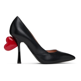 모스키노 Moschino Black Sweet Heart Nappa Leather Heels 241720F122000
