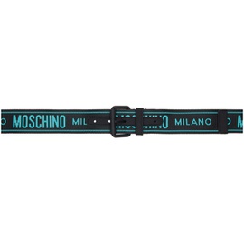 모스키노 Moschino Black Jacquard Logo Belt 241720M131003