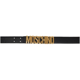 모스키노 Moschino Black Logo Belt 241720M131005
